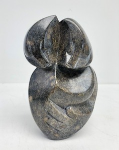 lot 20 image: Heavy Signed Carved Stone Sculpture