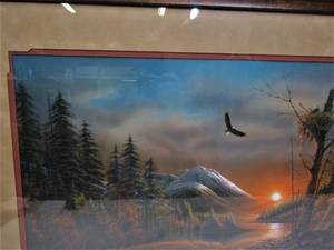 lot 338 image: TERRY REDLIN Flying Free Eagle MattedFramed Lithograph wCertificate