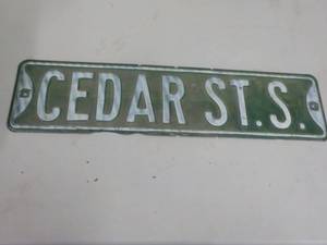 lot 53 image: Cedar Street S Sign 6 x 24...