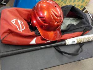 lot 75 image: Nike Ball Bag, Helmet and Bat...