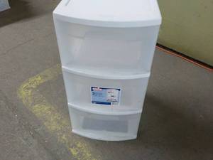 lot 91 image: 3 Drawer Plastic Storage...