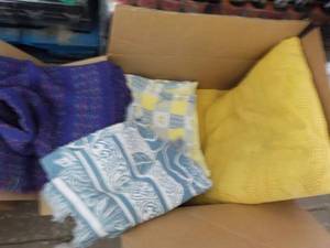 lot 111 image: Pillows, Blankets and Glassware...