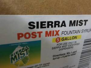 lot 132 image: Sierra Mist Post Mix Fountain Syrup...