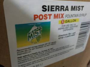 lot 134 image: Sierra Mist Post Mix Fountain Syrup...