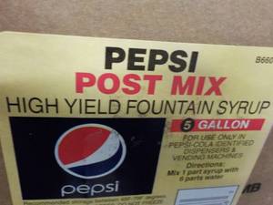 lot 135 image: Pepsi Post Mix Fountain Syrup 5 Gal...