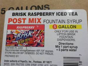 lot 149 image: Brisk Raspberry Iced Tea Post Mix F...