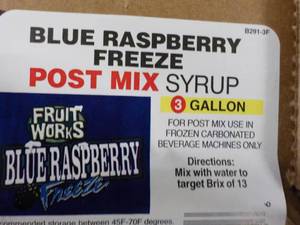 lot 160 image: Blue Raspberry Freeze Post Mix Syru...