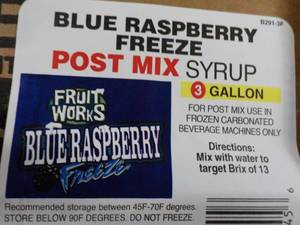lot 161 image: Blue Raspberry Freeze Post Mix Syru...