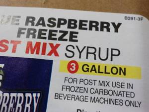 lot 162 image: Blue Raspberry Freeze Post Mix Syru...