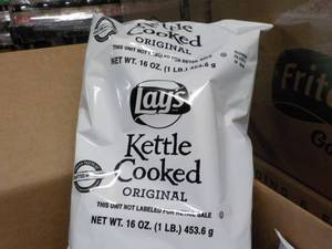 lot 189 image: Case of 8 -16 oz Bags Lays Kettle C...