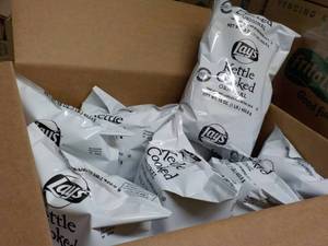 lot 192 image: Case of 8 -16 oz Bags Lays Kettle C...