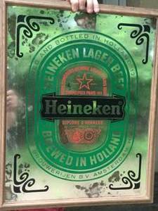 lot 79 image: Heineken beer Bar mirror advertisment
