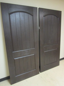 lot 203 image: PLAST-PRO RUSTIC TWO-PANEL EXTERIOR DOORS - NEW