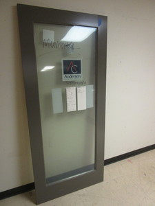 lot 215 image: ANDERSEN ARCHITECTURAL  COLLECTION EXTERIOR DOOR, PINE AND ALUMINUM CLAD FRAME - NEW