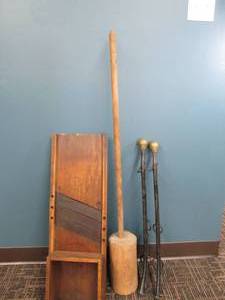 lot 105 image: Sauerkraut Masher & Cabbage Cutter