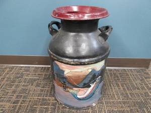 lot 113 image: Painted Milk Can