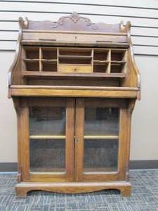 lot 51 image: Antique Oak Roll Top Desk