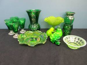 lot 144 image: Assorted Green Glass