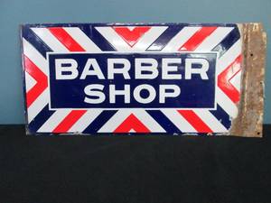 lot 159 image: Porcelain Barber Sign
