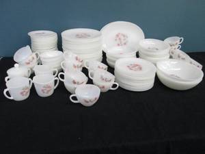 lot 215 image: Fleurette Fire King Dinnerware