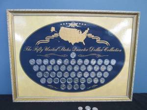 lot 244 image: Framed Set U S State Hood Quarter Set