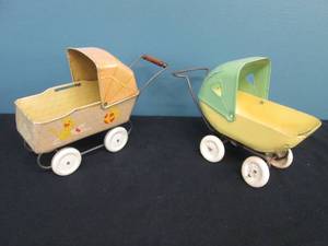 lot 255 image: Tin Litho Doll Buggies