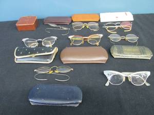 lot 306 image: Vintage Eyeglasses & Cases