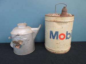 lot 320 image: Mobile Gas Can & Railroad Water Can