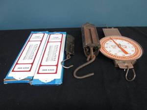 lot 326 image: Dairy Scales & Bank Advertising Thermometers