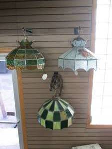 lot 402 image: Hanging Stain Glass Lights