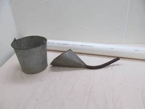 lot 113 image: pvc pipe, funnel, bucket
