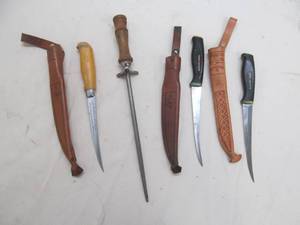 lot 167 image: filet knifes, sharpening stone