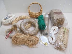 lot 196 image: wicker basket, straw, and more