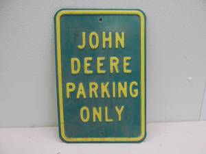 lot 229 image: john Deere parking sign