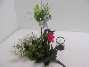 lot 239 image: silk flowers
