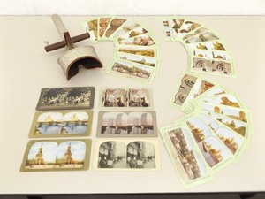 Antique Stereoscope Viewer and Cards