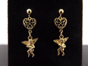 10k Yellow Gold Angel Post Earrings