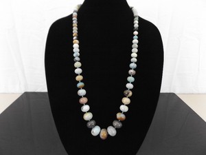 Natural Stone Polished Larimar, Jade, etc. Agate Necklace