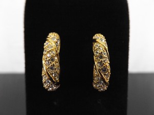 Swarovski Brand Crystal Gold Post Earrings