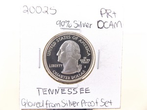 90% Silver High Grade 2002-S US Mint Tennessee Proof State Quarter