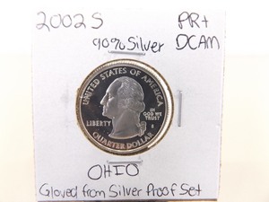 90% Silver High Grade 2002-S US Mint Ohio Proof State Quarter