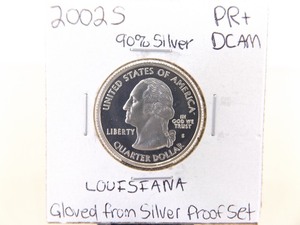 90% Silver High Grade 2002-S US Mint Louisiana Proof State Quarter