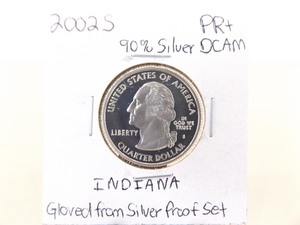 90% Silver High Grade 2002-S US Mint Indiana Proof State Quarter