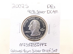90% Silver High Grade 2002-S US Mint Mississippi Proof State Quarter