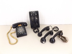 2 Vintage Rotary Telephones, and 3 Antique Phone Receivers&nbsp