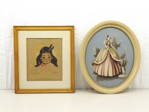 2 Vintage Wood Framed Prints