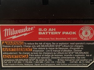 lot 19 image: M18 Red-Lithium XC5.0 Battery