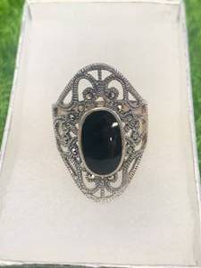 Handmade .925 Tigers Eye Meditation Ring Size 8