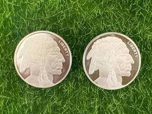 Lot of 2 Bison  Sioux .999 14oz Silver Rounds