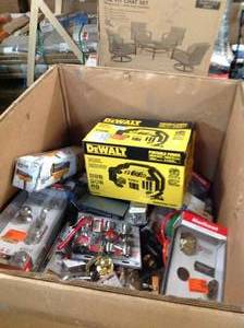 lot 8 image: Gaylord full of assorted hardware, tools, door hardware and more
